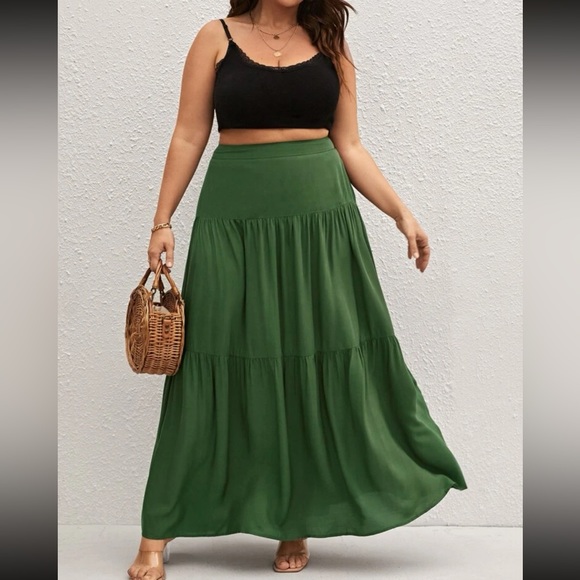 Boho high waisted ruffle hem maxi skirt - Picture 10 of 11
